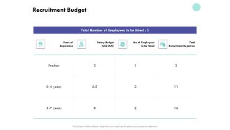 Developing Employee Competency Recruitment Budget Ppt Summary Example Topics PDF
