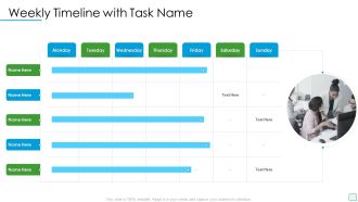 Developing Firm Security Strategy Plan Weekly Timeline With Task Name Clipart PDF