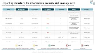 Developing IT Security Strategy Reporting Structure For Information Security Risk Sample PDF