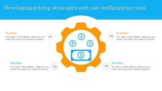 Developing Pricing Strategies And Cost Configuration Icon Portrait PDF