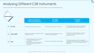 Developing Viable Working Surrounding Analysing Different CSR Instruments Infographics PDF