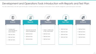 Development And Operations Tools Introduction With Reports And Test Plan Formats PDF