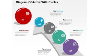 Diagram Of Arrow With Circles Powerpoint Templates