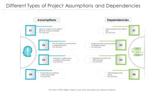 Different Types Of Project Assumptions And Dependencies Ppt Professional Design Inspiration PDF