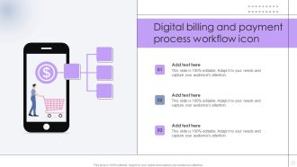 Digital Billing And Payment Process Workflow Icon Background PDF