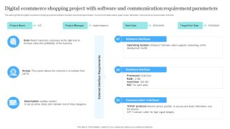 Digital Ecommerce Shopping Project With Software And Communication Requirement Parameters Background PDF