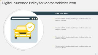 Digital Insurance Policy For Motor Vehicles Icon Demonstration PDF