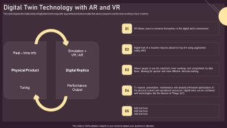 Digital Twin Technology With AR And VR Ppt PowerPoint Presentation File Inspiration PDF