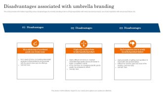 Disadvantages Associated With Umbrella Branding Ppt PowerPoint Presentation File Background Images PDF
