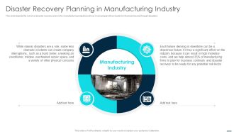 Disaster Recovery Planning In Manufacturing Industry Graphics PDF