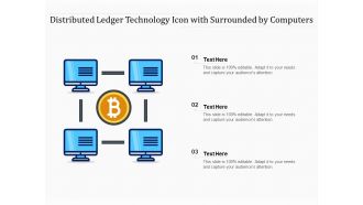 Distributed Ledger Technology Icon With Surrounded By Computers Ppt PowerPoint Presentation Icon Professional PDF