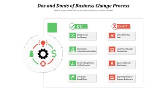 Dos And Donts Of Business Change Process Ppt PowerPoint Presentation File Summary PDF