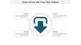 Down Arrow With Four Text Holders Ppt PowerPoint Presentation Outline Design Inspiration
