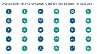 Drug Detection And Advancement Concepts And Components For Icons Slide Microsoft PDF
