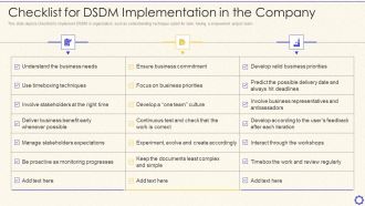 Dynamic System Development Method Tools And Techniques IT Checklist For DSDM Implementation Microsoft PDF
