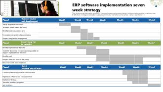 ERP Software Implementation Seven Week Strategy Icons PDF