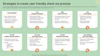 E Commerce Business Development Plan Strategies To Create User Friendly Check Out Process Themes PDF