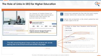 Education Institute SEO Approach Link Building Training Ppt