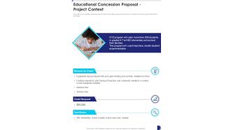 Educational Concession Proposal Project Context One Pager Sample Example Document