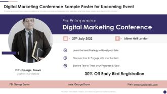 Effective Company Event Communication Plan Digital Marketing Conference Sample Poster Inspiration PDF