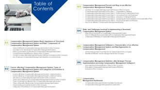 Effective Compensation Management Workforce Productivity Development Table Of Contents Topics PDF