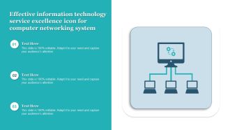 Effective Information Technology Service Excellence Icon For Computer Networking System Template PDF