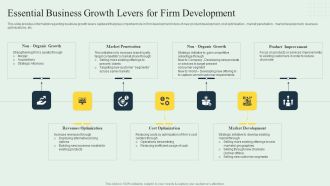 Effective Strategy Development Essential Business Growth Levers For Firm Development Information PDF