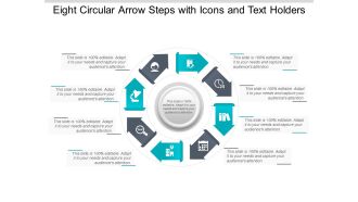 Eight Circular Arrow Steps With Icons And Text Holders Ppt Powerpoint Presentation Outline Gridlines