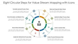 Eight Circular Steps For Value Stream Mapping With Icons Ppt PowerPoint Presentation File Information PDF