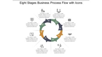 Eight Stages Business Process Flow With Icons Ppt Powerpoint Presentation Ideas Files