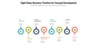 Eight Steps Business Timeline For Concept Development Ppt PowerPoint Presentation Gallery Influencers PDF