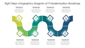 Eight Steps Infographics Diagram Of IT Modernization Roadmap Ppt PowerPoint Presentation File Slide Portrait PDF