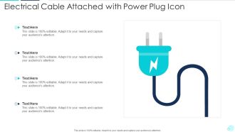 Electrical Cable Attached With Power Plug Icon Graphics PDF