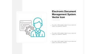 Electronic Document Management System Vector Icon Ppt PowerPoint Presentation Professional Graphics Example