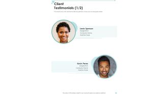 Electronics Business Proposal Client Testimonials One Pager Sample Example Document