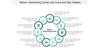 Eleven Interlocking Circles With Icons And Text Holders Ppt PowerPoint Presentation Outline Master Slide