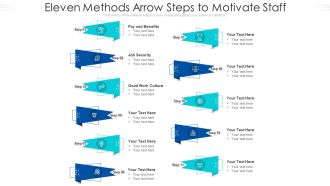 Eleven Methods Arrow Steps To Motivate Staff Ppt PowerPoint Presentation File Skills PDF