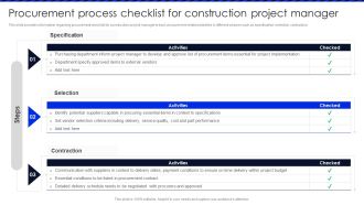 Embracing Construction Project Playbook Procurement Process Checklist For Construction Download PDF