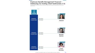 Employee Benefits Management Proposal Addressing Our Existing Client One Pager Sample Example Document