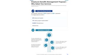 Employee Benefits Management Proposal Why Select Our Services One Pager Sample Example Document