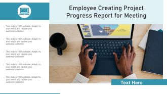 Employee Creating Project Progress Report For Meeting Ppt PowerPoint Presentation Layouts Images PDF