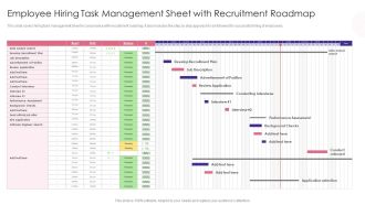 Employee Hiring Task Management Sheet With Recruitment Roadmap Rules PDF