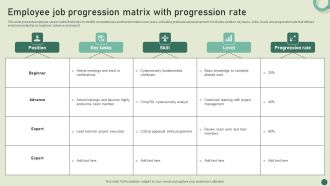 Employee Job Progression Matrix With Progression Rate Infographics PDF