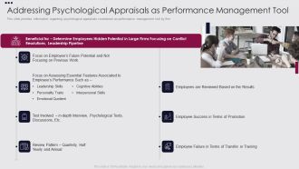 Employee Performance Improvement Framework Addressing Psychological Appraisals Rules PDF
