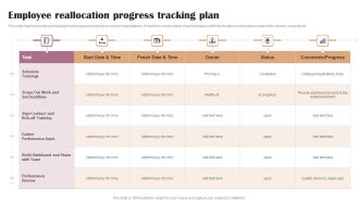 Employee Reallocation Progress Tracking Plan Diagrams PDF