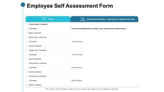 Employee Self Assessment Form Ppt PowerPoint Presentation Model Example