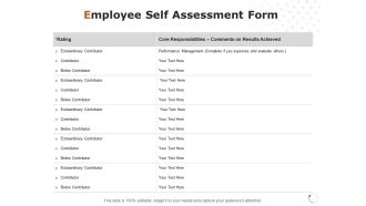 Employee Self Assessment Form Ppt PowerPoint Presentation Model Graphics Example