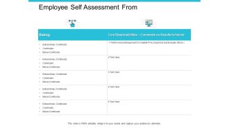 Employee Self Assessment From Ppt PowerPoint Presentation Pictures Influencers
