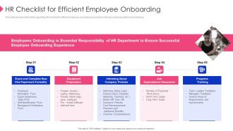 Employee Training Playbook Hr Checklist For Efficient Employee Onboarding Introduction PDF