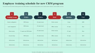 Employee Training Schedule For New CRM Program Structure PDF